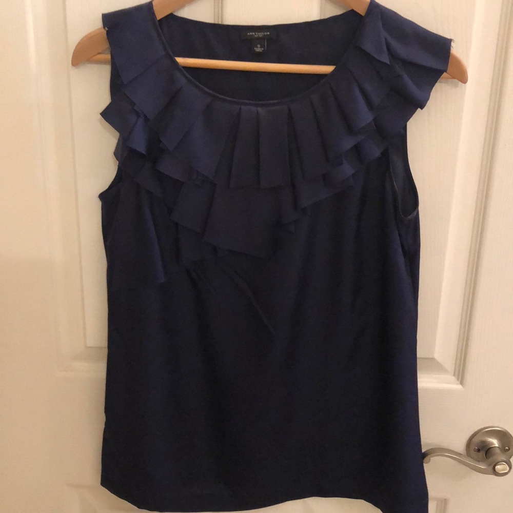 Ann Taylor navy blue blouse